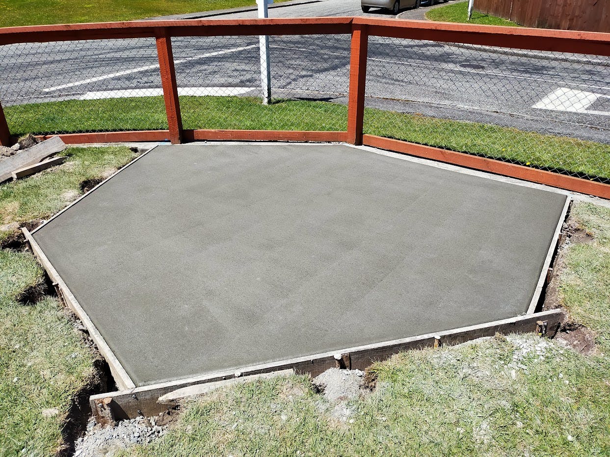 Concrete Pad Hexagon Table  