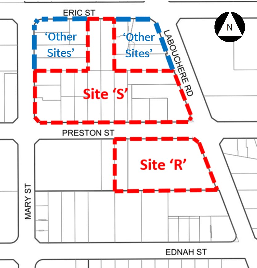 Map of amendment area
