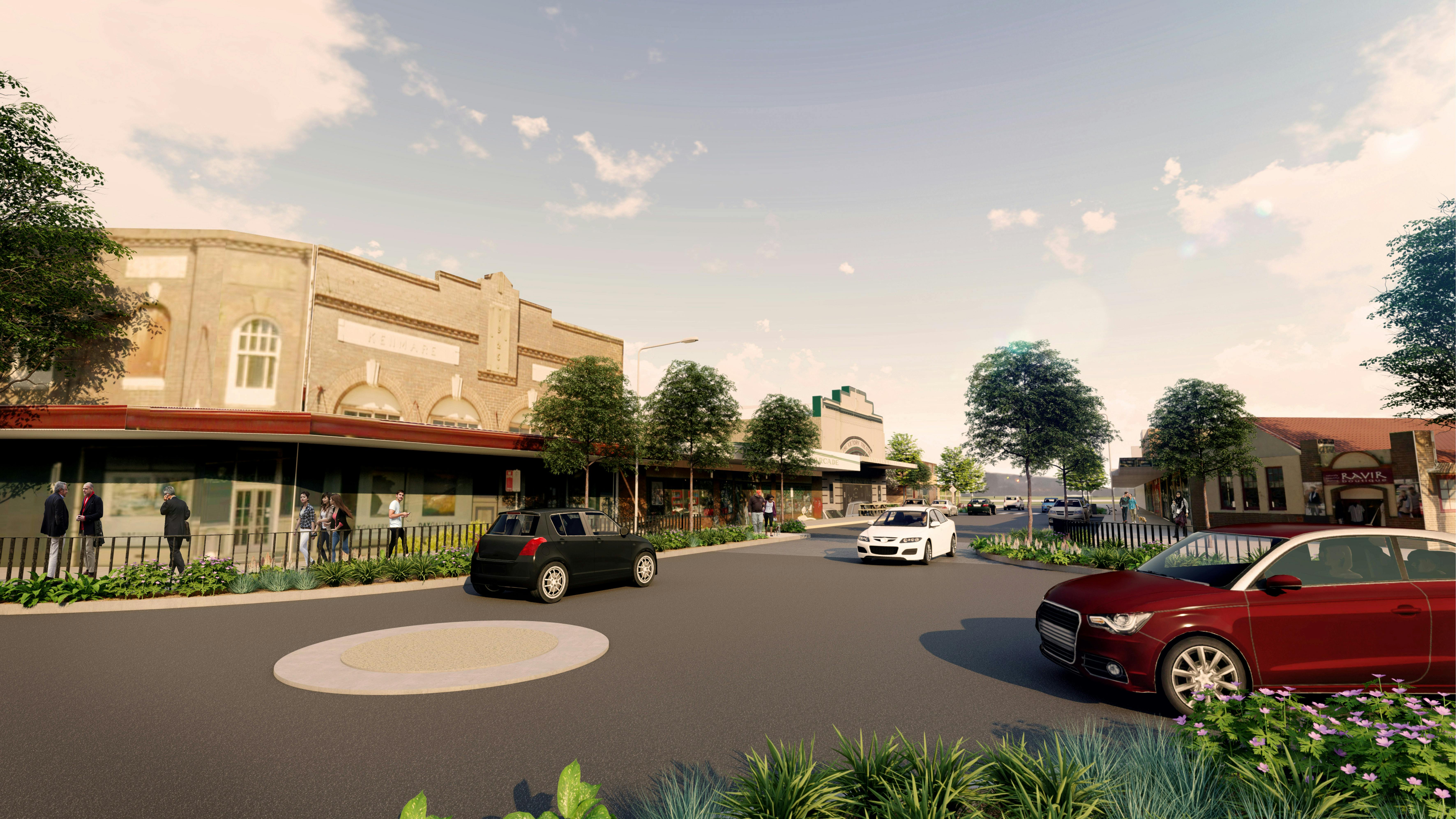 Proposed roundabout on Wentworth and Govetts Leap Rd