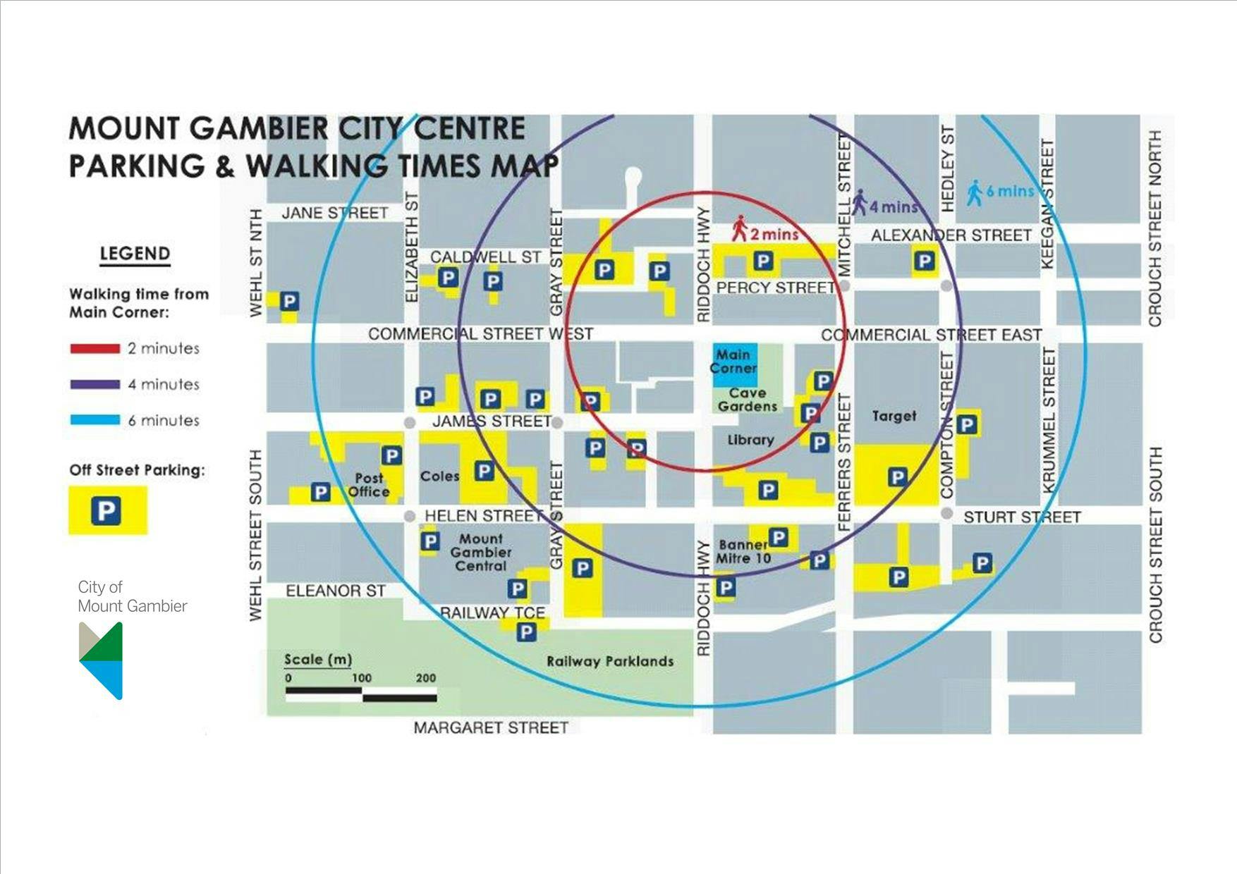 Map: Off Street Parking in Mount Gambier