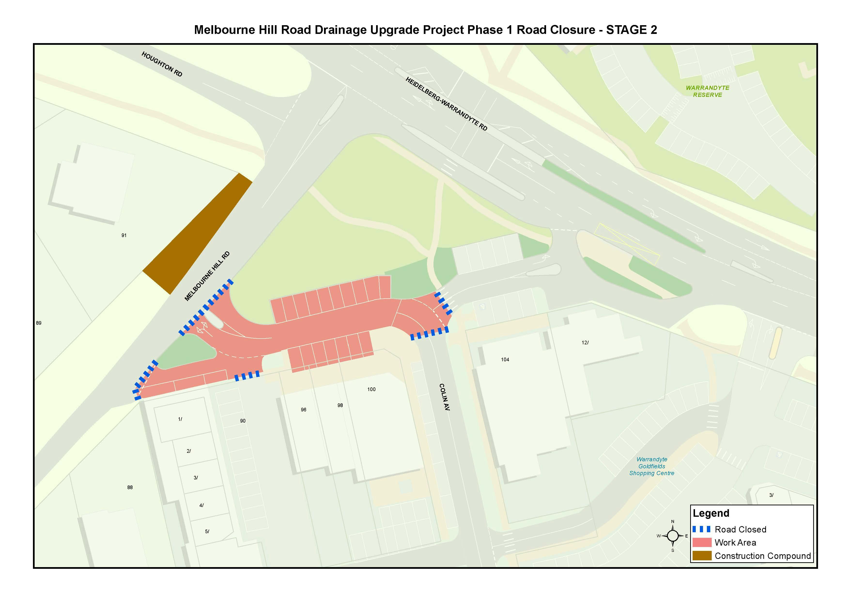 Road Closure Map - Phase one, stage two - CURRENT