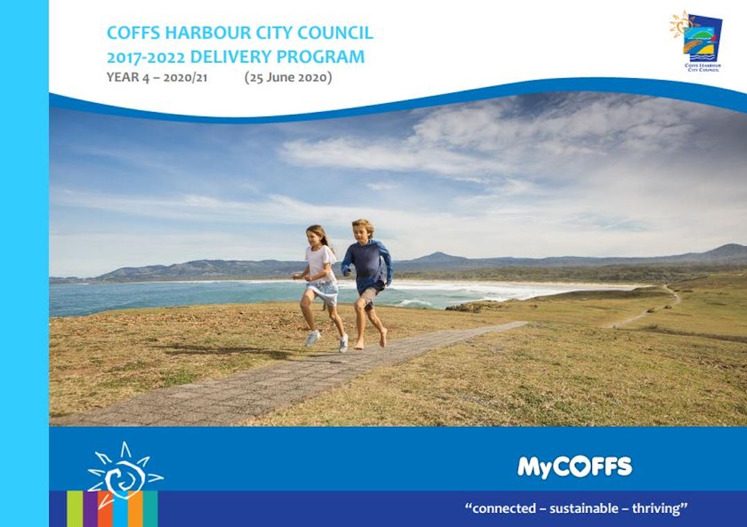 Cover image of the 2017-2022 Delivery Program (Year Four) adopted on 25 June 2020.