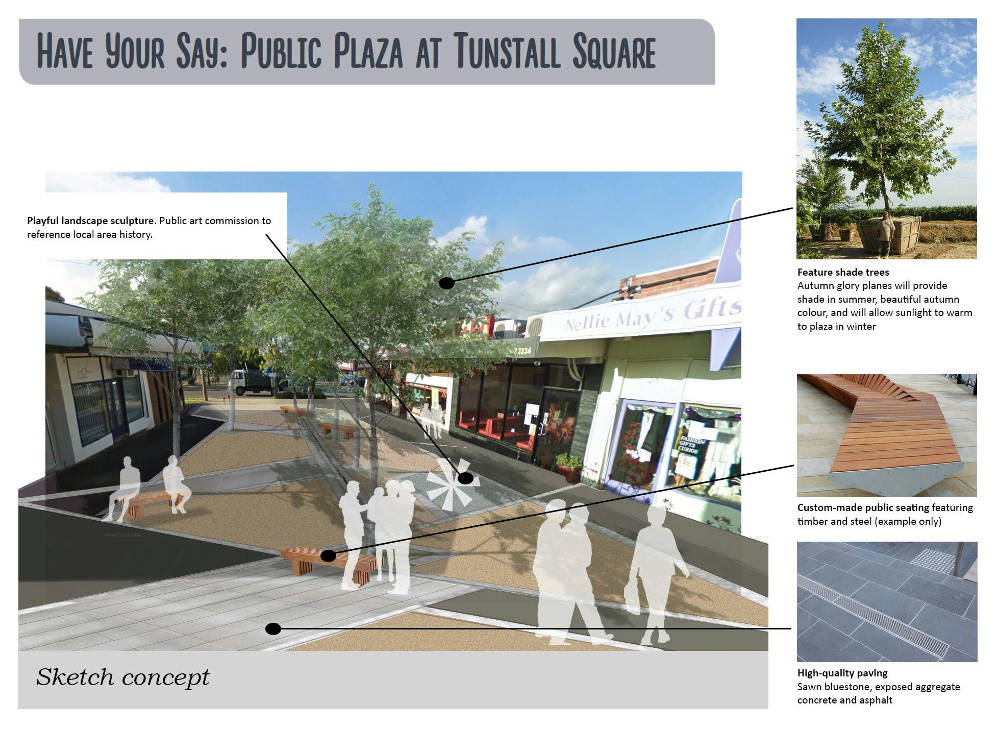 Tunstall Square Public Plaza Sketch Concept