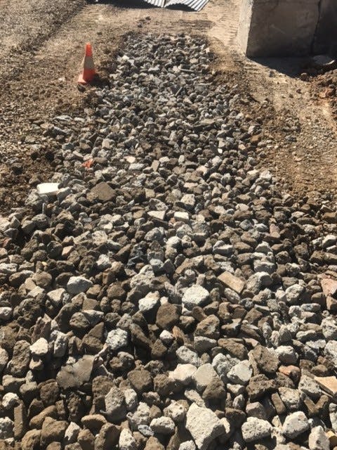 New drains and road infrastructure - recycled concrete