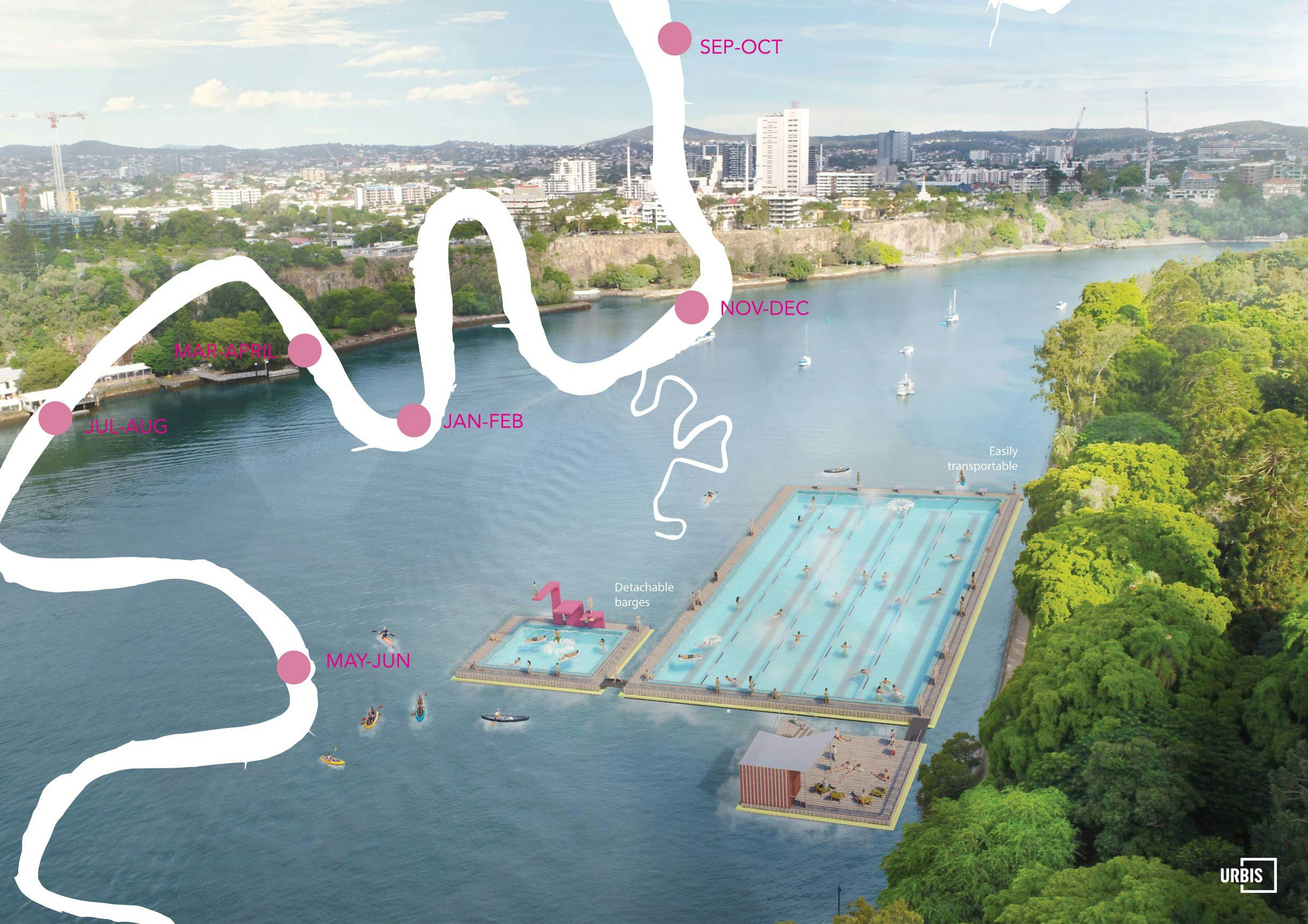 Seasonal River Pool, idea by Urbis