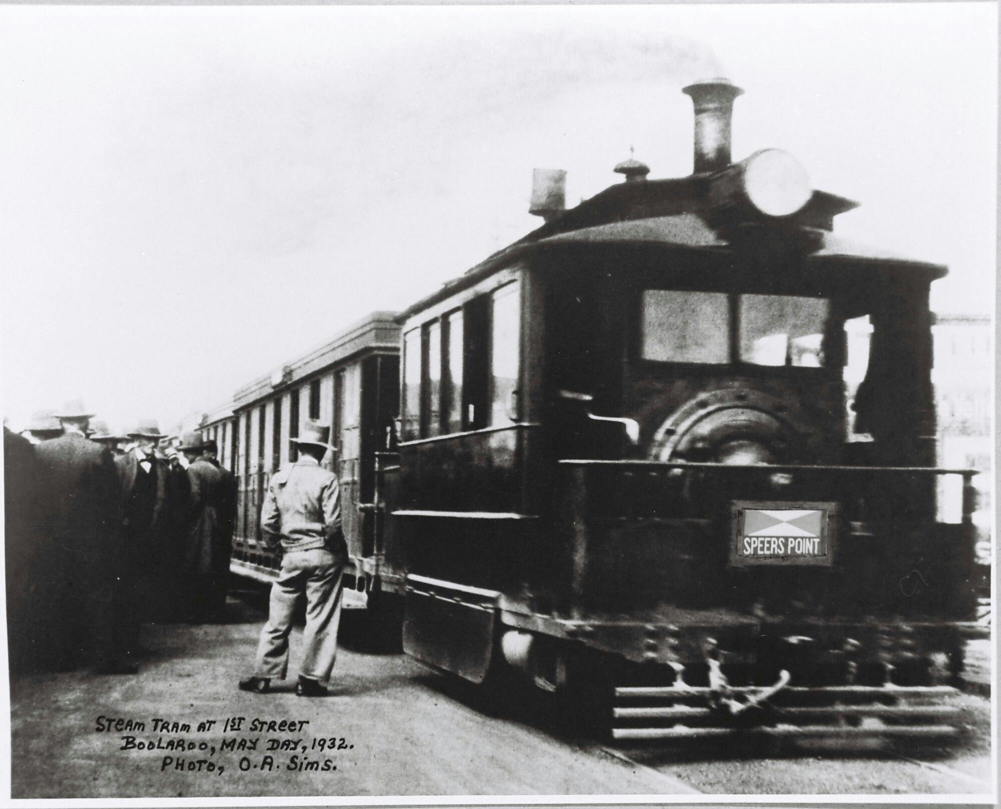 Steam tram at First Street, Boolaroo