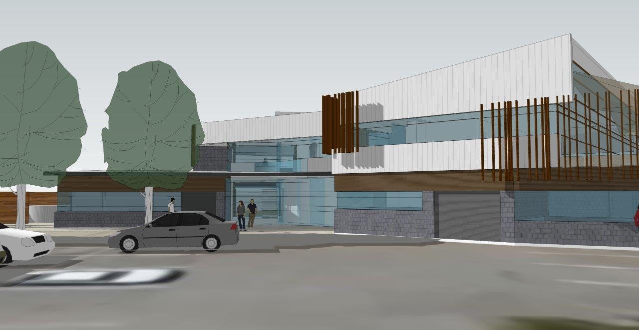 Entry to Proposed Building